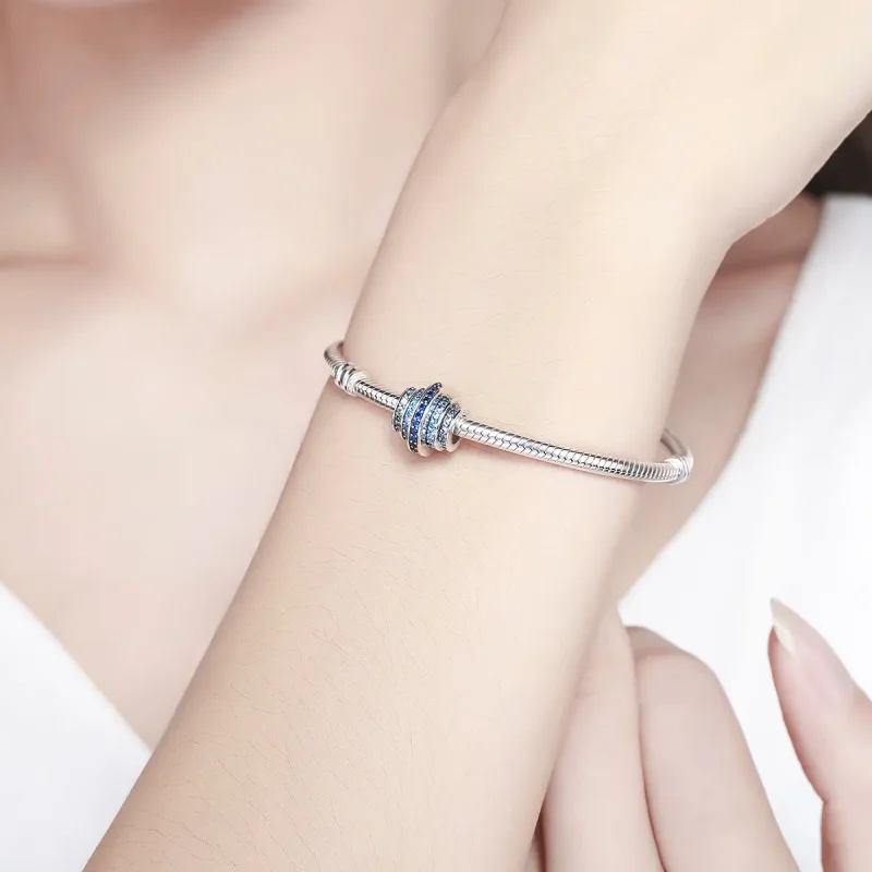 (image for) Silver Blue Rhythm Charm - PANDORA Style - SCC129 - View 2