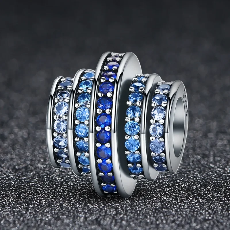 (image for) Silver Blue Rhythm Charm - PANDORA Style - SCC129 - View 6