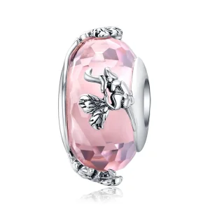 (image for) Silver Butterfly Murano Glass Charm - PANDORA Style - SCC1285