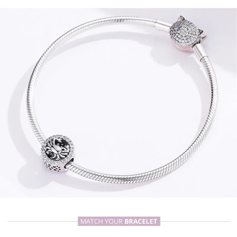 (image for) Silver Cancer Charm - PANDORA Style - SCC1213 - View 6