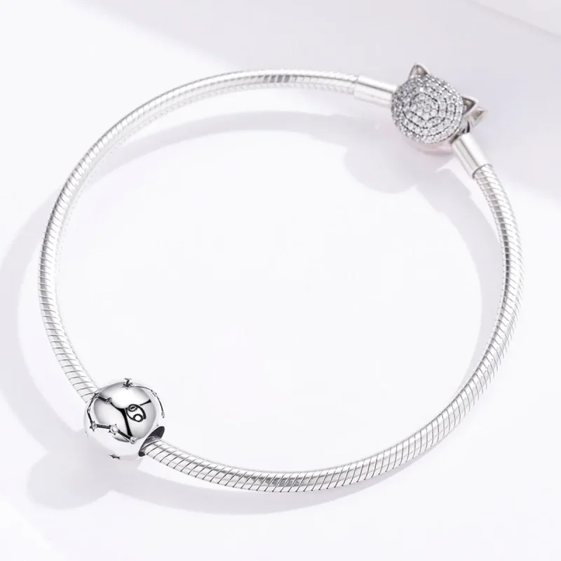 (image for) Silver Cancer Charm - PANDORA Style - SCC1218-4 - View 3