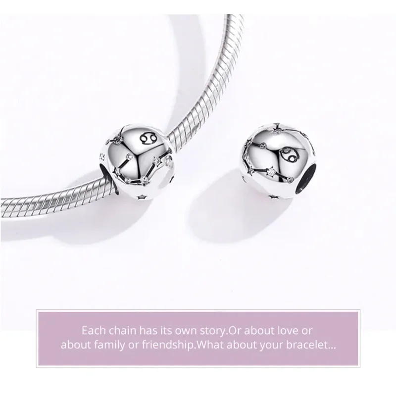 (image for) Silver Cancer Charm - PANDORA Style - SCC1218-4 - View 5