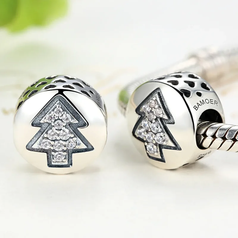 (image for) Silver Christmas Tree Charm - PANDORA Style - SCC064 - View 2