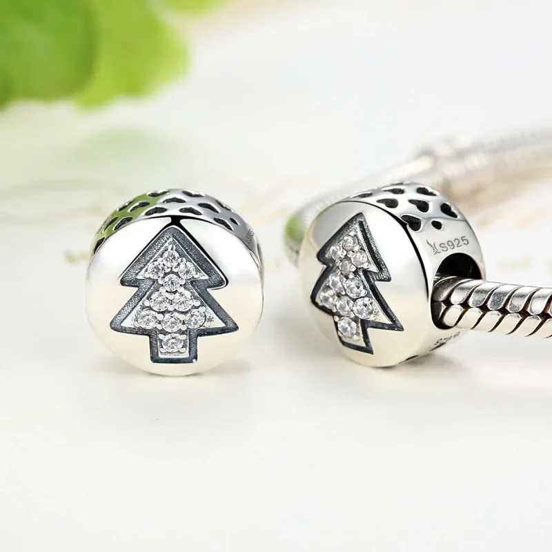(image for) Silver Christmas Tree Charm - PANDORA Style - SCC064 - View 3