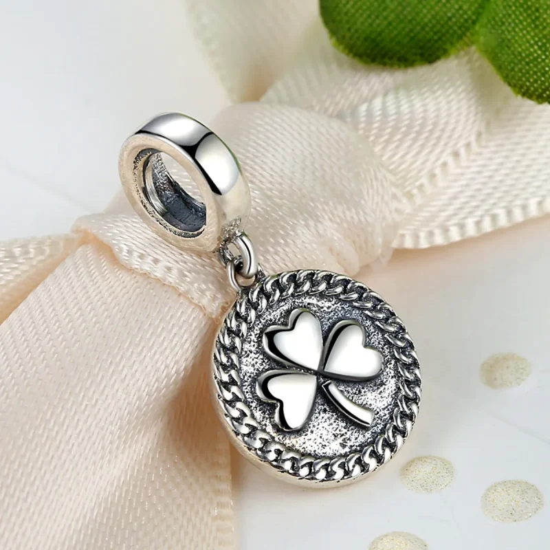 (image for) Silver Clover Dangle - PANDORA Style - SCC039 - View 3