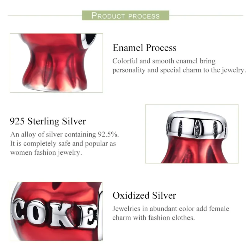 (image for) Silver Coca Cola Charm - PANDORA Style - SCC1159 - View 4
