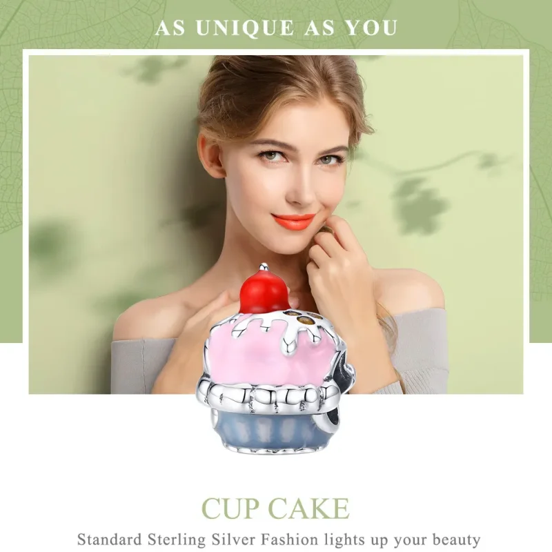 (image for) Silver Cup Cake Charm - PANDORA Style - SCC1084 - View 2