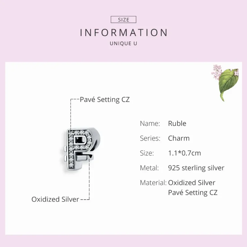 (image for) Silver Currency Ruble Charm - PANDORA Style - SCC1271 - View 3