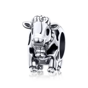 (image for) Silver Cute Cattle Charm - PANDORA Style - SCC1049
