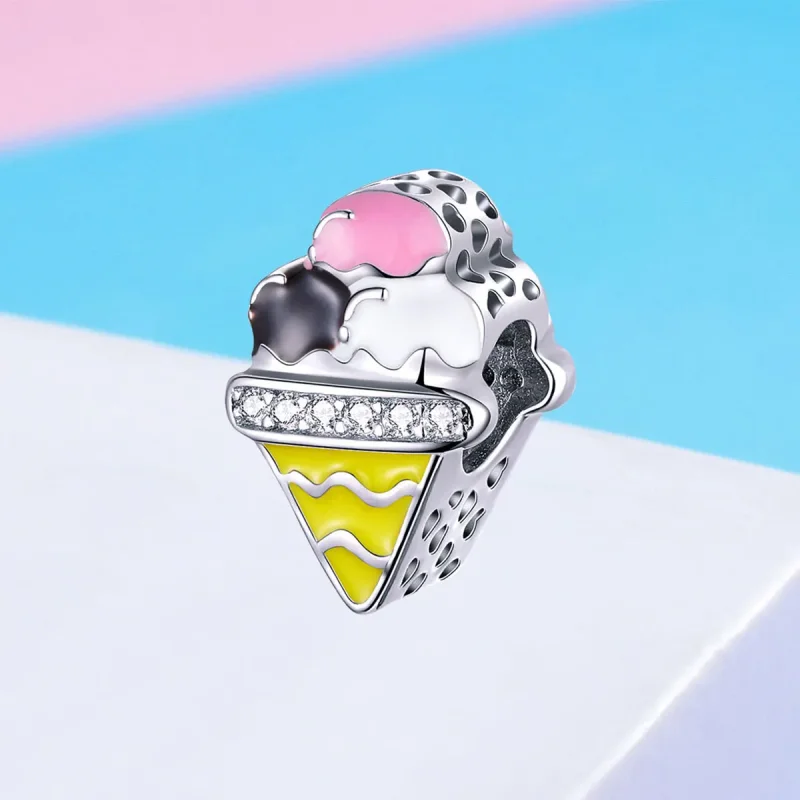 (image for) Silver Cute Ice Cream Charm - PANDORA Style - SCC1129 - View 3