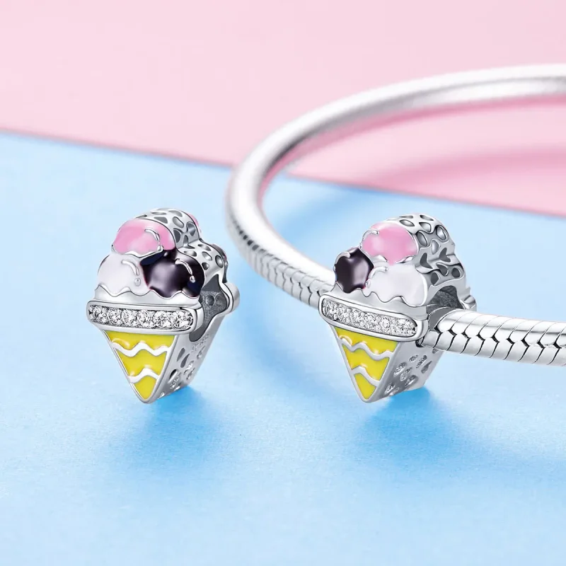 (image for) Silver Cute Ice Cream Charm - PANDORA Style - SCC1129 - View 4