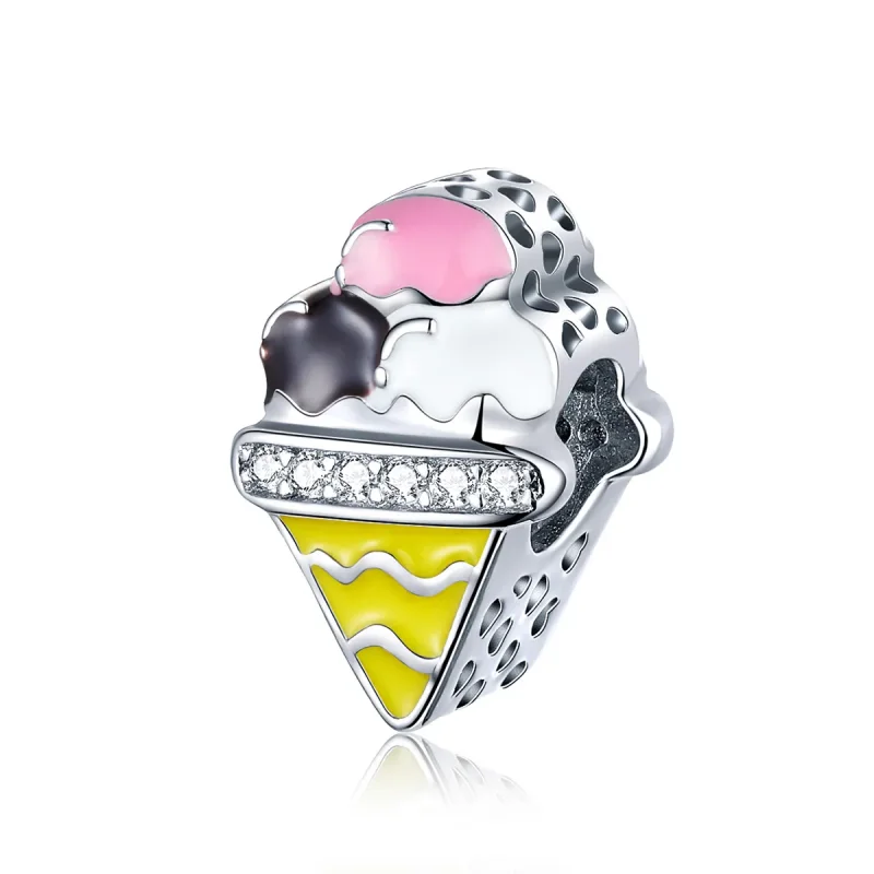 (image for) Silver Cute Ice Cream Charm - PANDORA Style - SCC1129 - Product Image