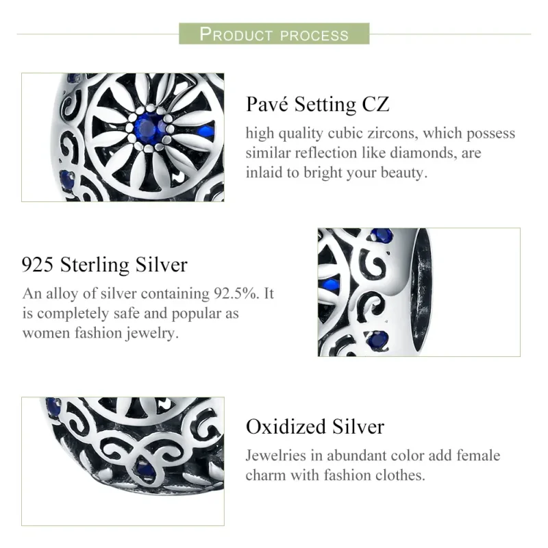 (image for) Silver Daisy Charm - PANDORA Style - SCC1119 - View 5