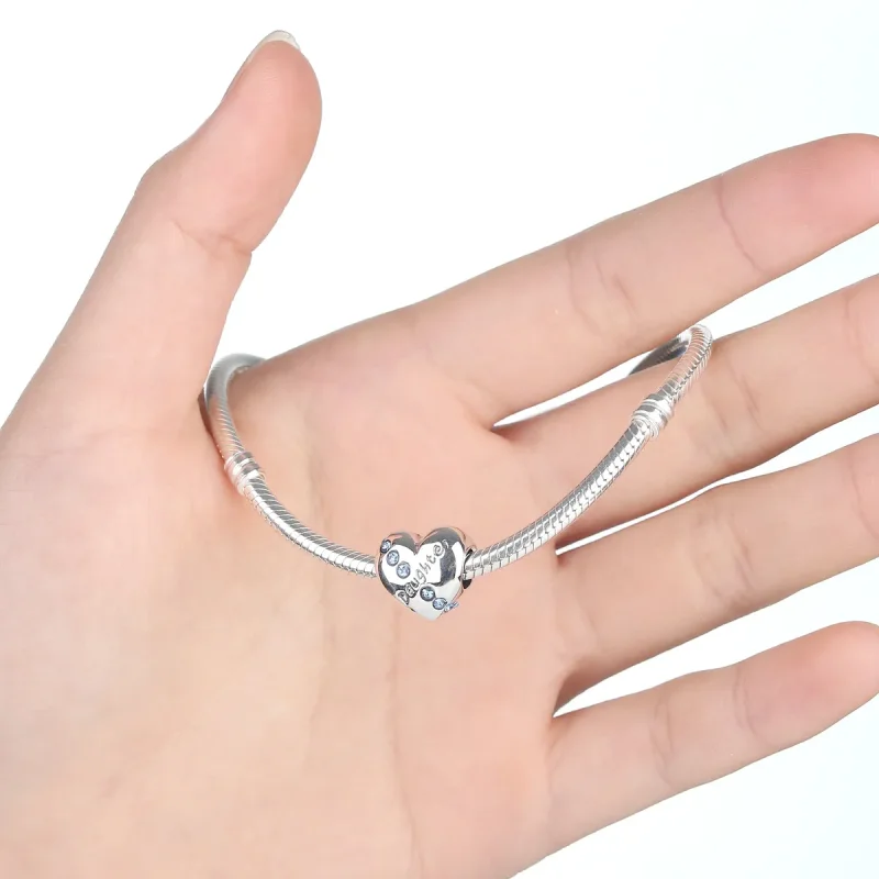 (image for) Silver Daughter Heart Charm - PANDORA Style - SCC007 - View 2