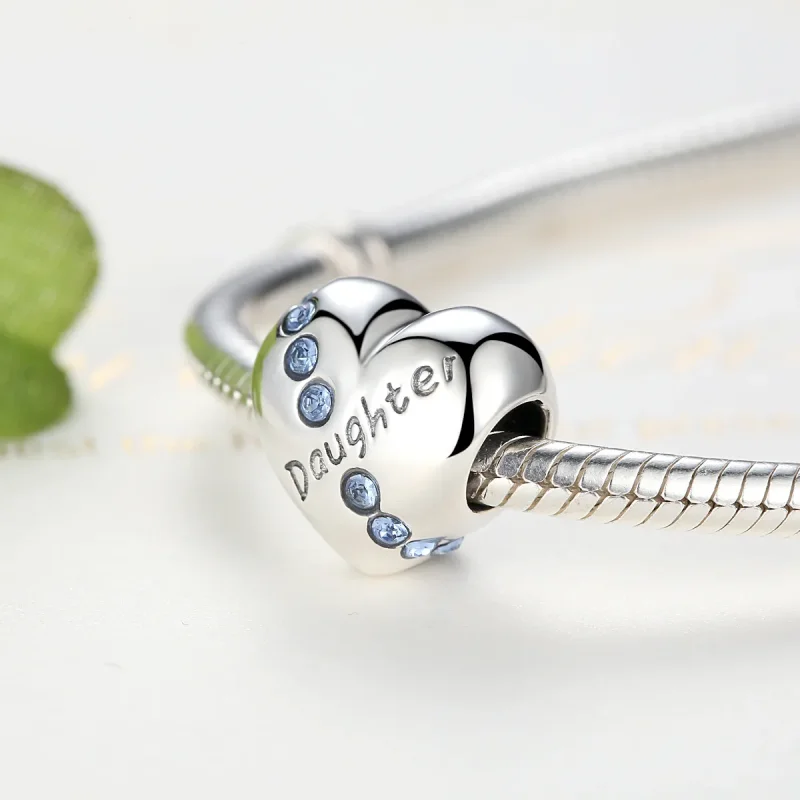 (image for) Silver Daughter Heart Charm - PANDORA Style - SCC007 - View 4