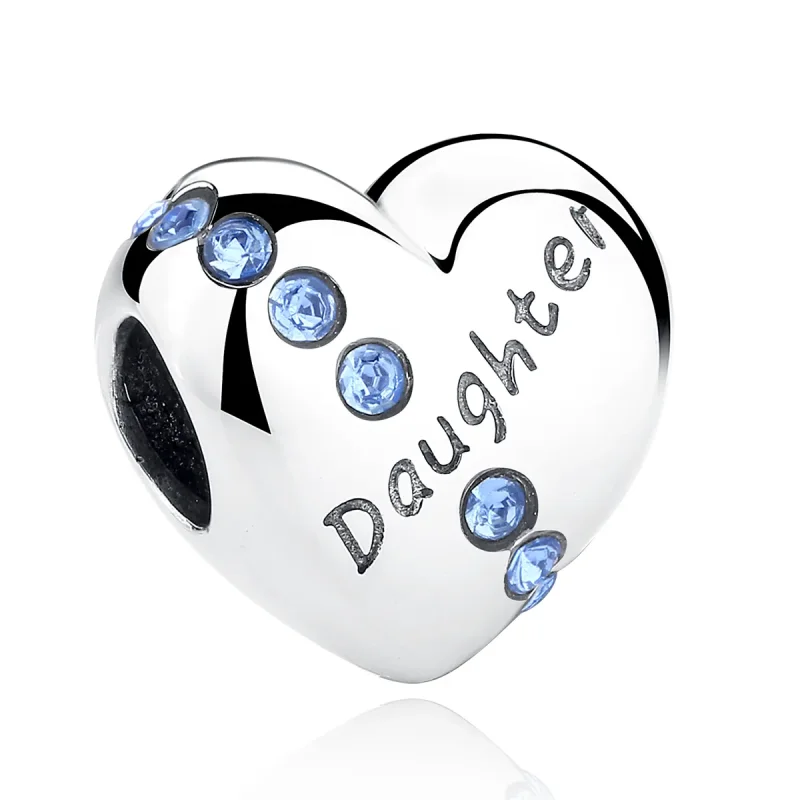(image for) Silver Daughter Heart Charm - PANDORA Style - SCC007 - Product Image