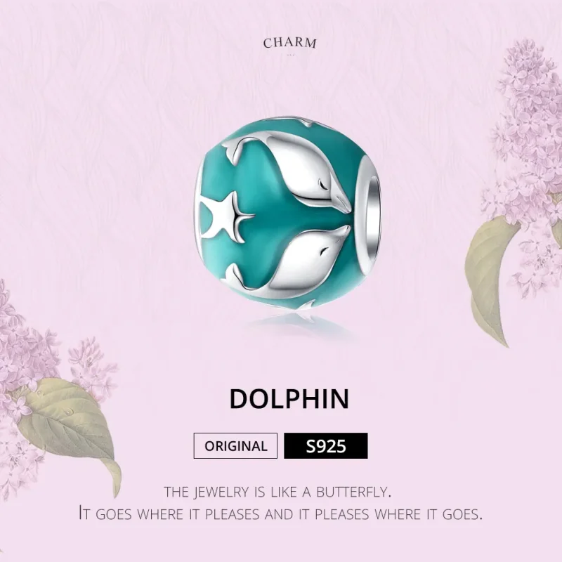 (image for) Silver Dolphin Charm - PANDORA Style - SCC1295 - View 2