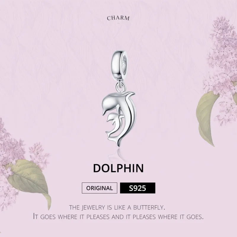 (image for) Silver Dolphin Dangle - PANDORA Style - SCC1206 - View 2