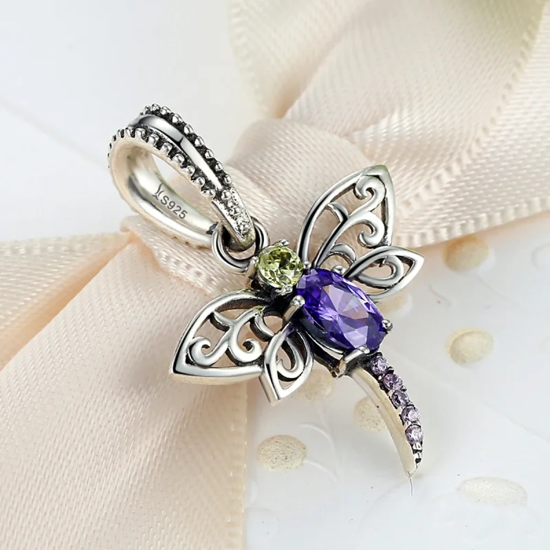 (image for) Silver Dragonfly Dangle - PANDORA Style - SCC048 - View 2