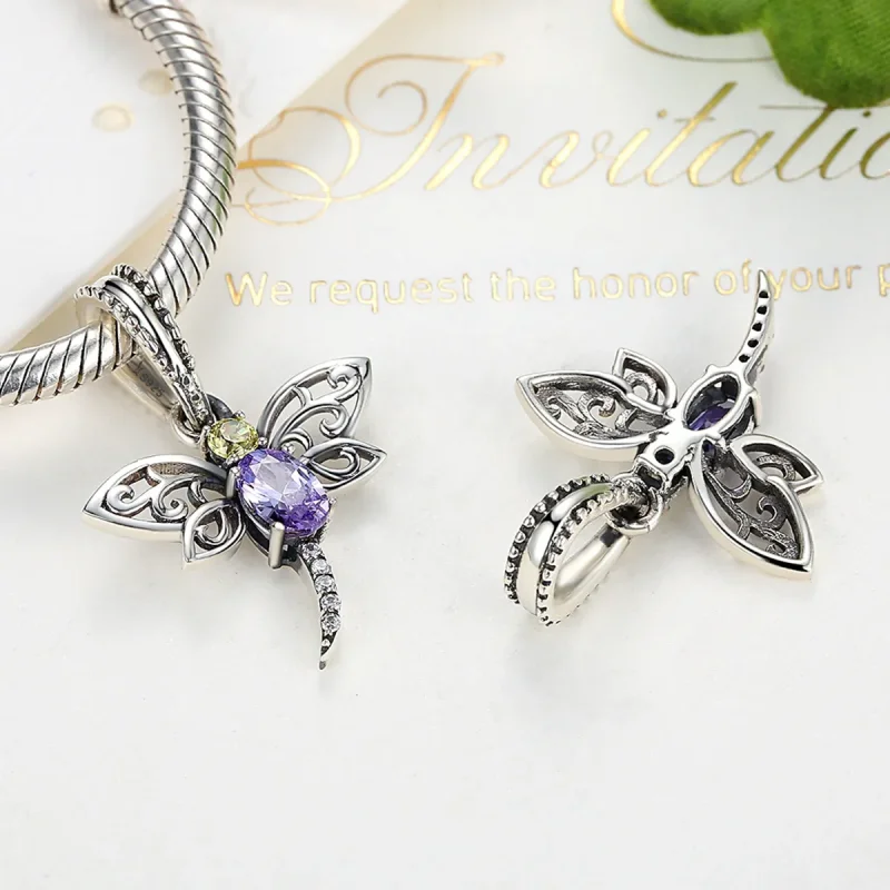 (image for) Silver Dragonfly Dangle - PANDORA Style - SCC048 - View 4