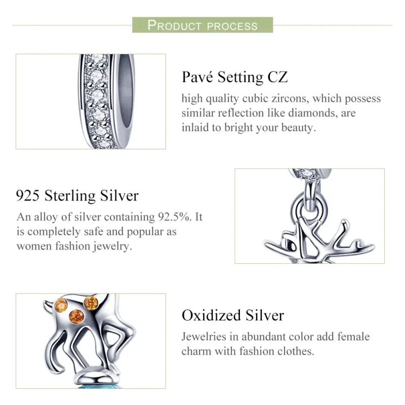 (image for) Silver Elk Dangle - PANDORA Style - SCC1010 - View 6
