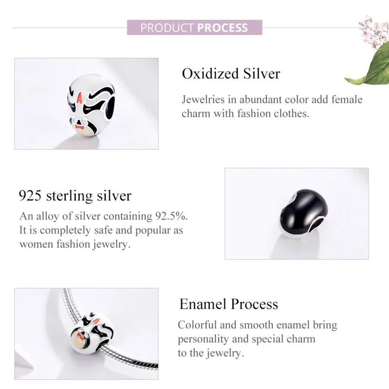 (image for) Silver Facial Makeup In Operas Charm - PANDORA Style - SCC1192 - View 4