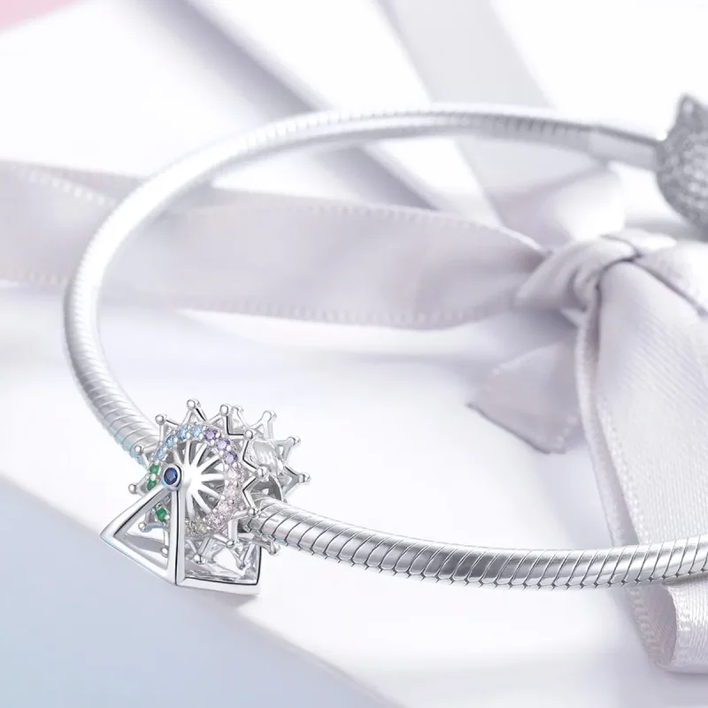 (image for) Silver Ferris Wheel Charm - PANDORA Style - SCC1028 - View 3