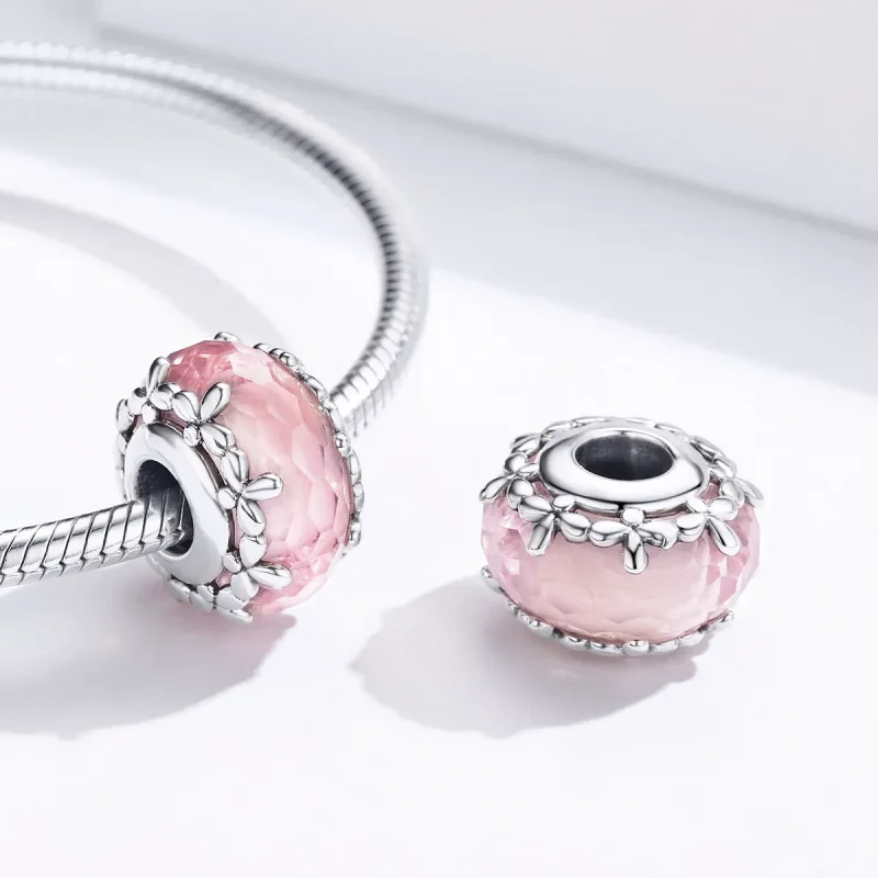 (image for) Silver Floret Murano Glass Charm - PANDORA Style - SCC1282 - View 4