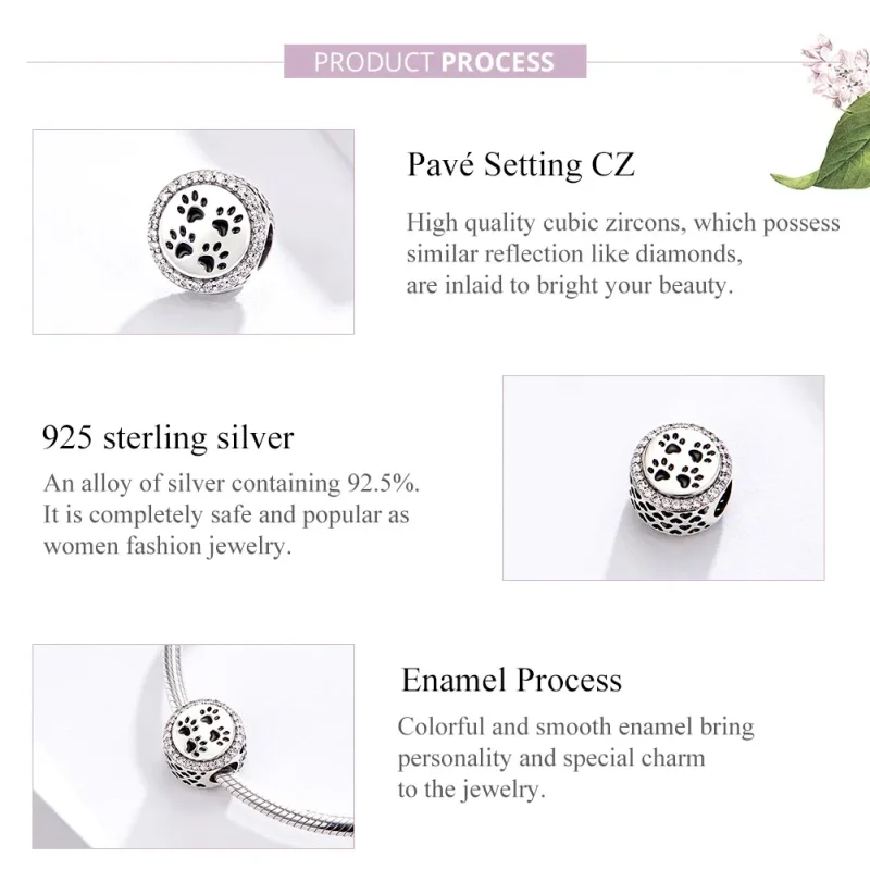 (image for) Silver Footprints Charm - PANDORA Style - SCC1186 - View 4