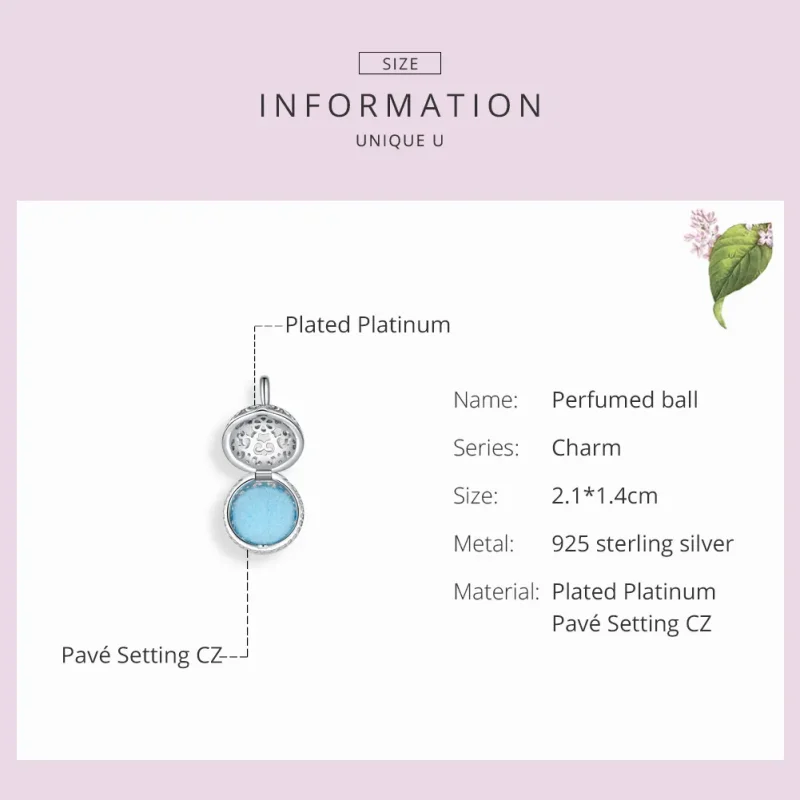 (image for) Silver Fragrant Ball Charm - PANDORA Style - SCC1198 - View 3