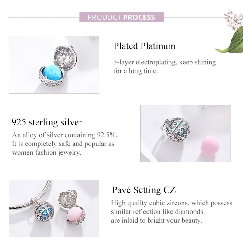 (image for) Silver Fragrant Ball Charm - PANDORA Style - SCC1198 - View 4