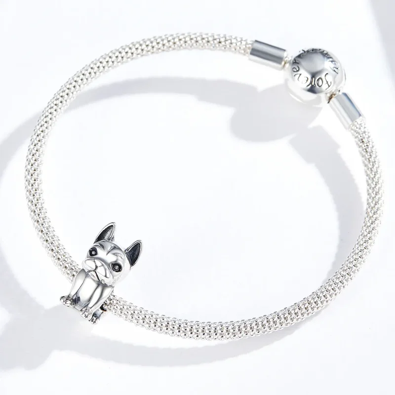 (image for) Silver French Bulldog Charm - PANDORA Style - SCC1306 - View 4