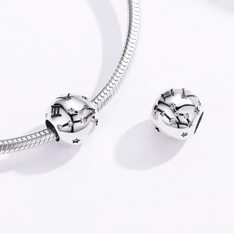 (image for) Silver Gemini Charm - PANDORA Style - SCC1218-3 - View 4