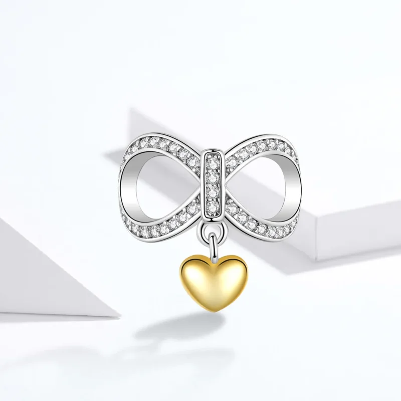 (image for) Silver & Gold-Plated Infinite Love Charm - PANDORA Style - SCC1300 - View 4