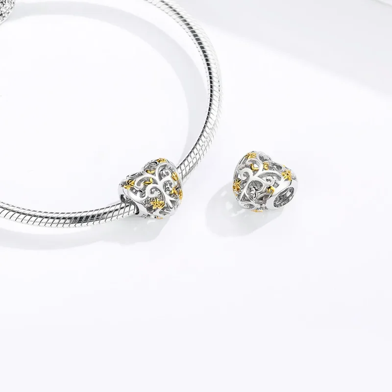 (image for) Silver & Gold-Plated Life Tree Charm - PANDORA Style - SCC1249 - View 4