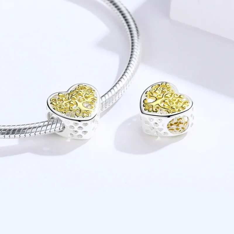(image for) Silver & Gold-Plated Life Tree Charm - PANDORA Style - SCC1264 - View 4