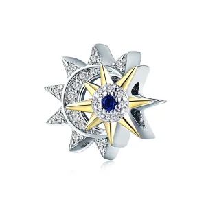 (image for) Silver & Gold-Plated Sun Meets Moon Charm - PANDORA Style - SCC1137