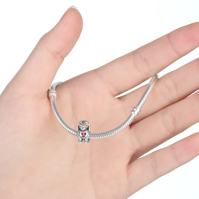 (image for) Silver Golden Retriever Charm - PANDORA Style - SCC016 - View 2