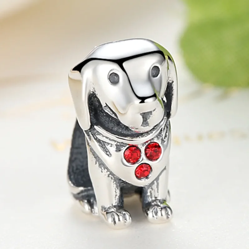 (image for) Silver Golden Retriever Charm - PANDORA Style - SCC016 - View 3