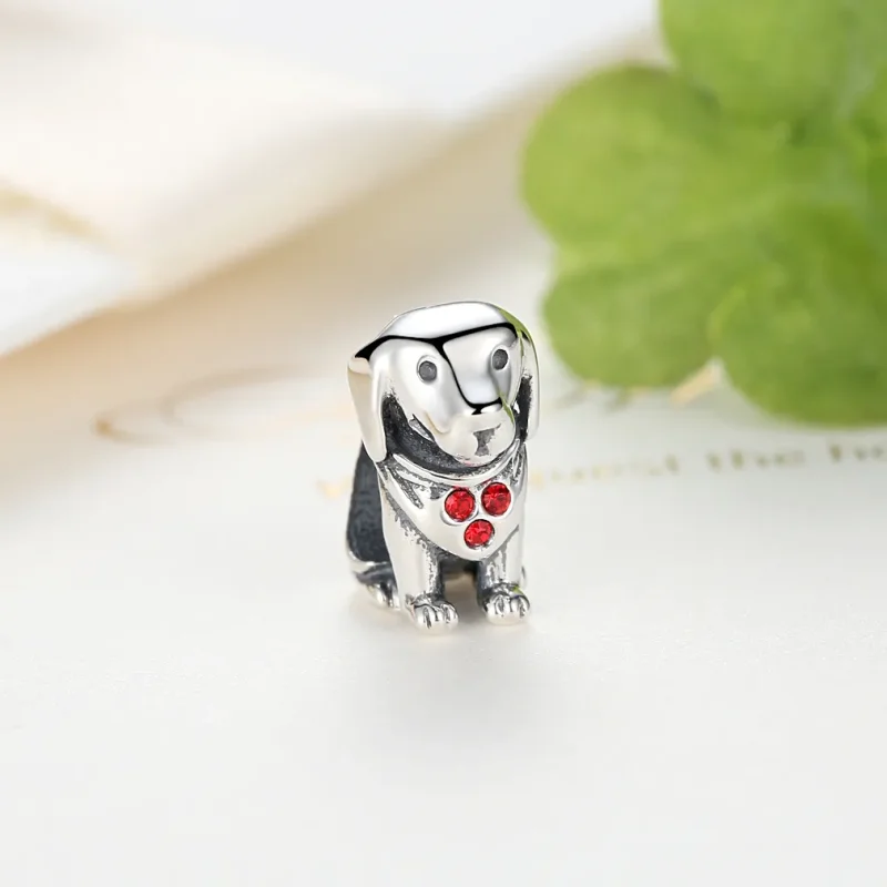 (image for) Silver Golden Retriever Charm - PANDORA Style - SCC016 - View 4