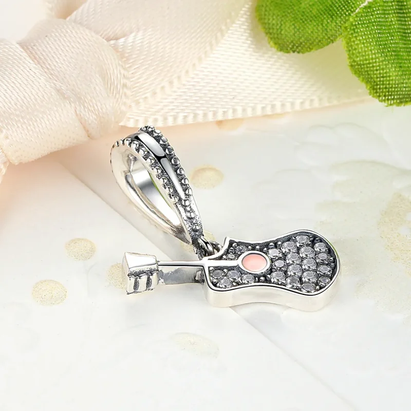 (image for) Silver Guitar Dangle - PANDORA Style - SCC113 - View 3