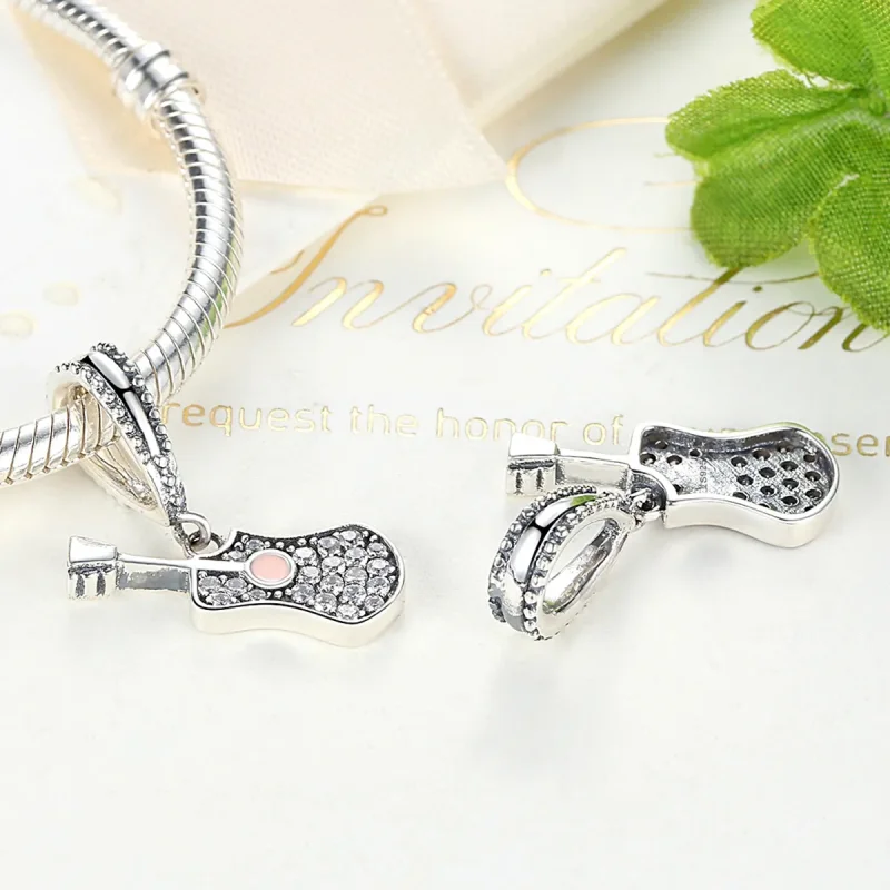 (image for) Silver Guitar Dangle - PANDORA Style - SCC113 - View 5