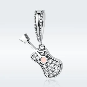 (image for) Silver Guitar Dangle - PANDORA Style - SCC113