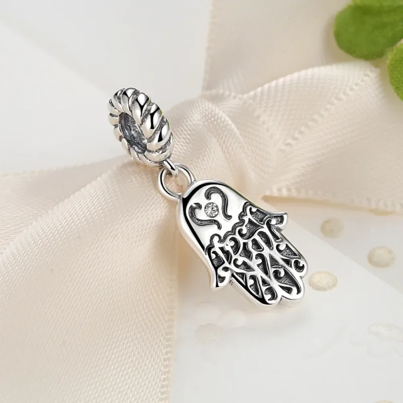 (image for) Silver Hamsa Hand Dangle - PANDORA Style - SCC031 - View 6
