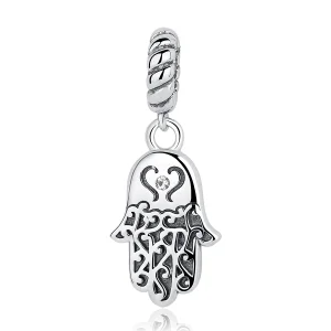 (image for) Silver Hamsa Hand Dangle - PANDORA Style - SCC031