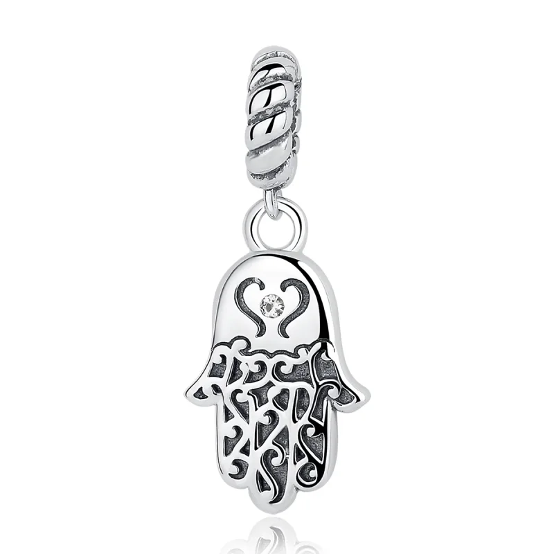 (image for) Silver Hamsa Hand Dangle - PANDORA Style - SCC031 - Product Image