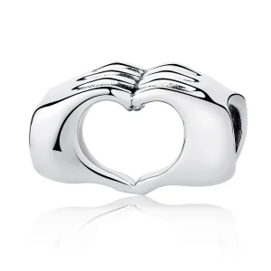 (image for) Silver Hands with Love Charm - PANDORA Style - SCC125