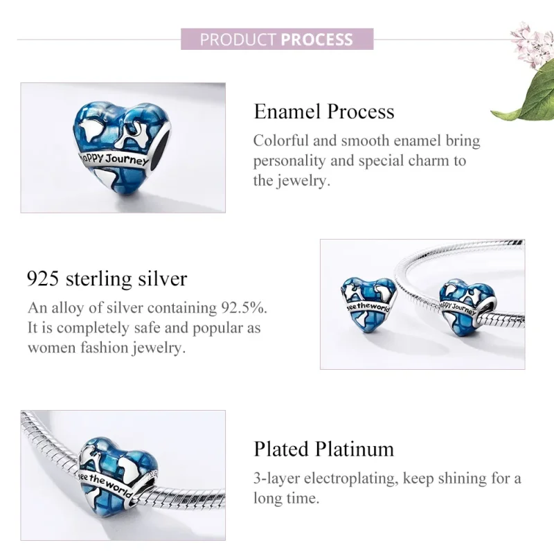 (image for) Silver Happy Journey Charm - PANDORA Style - SCC1176 - View 4
