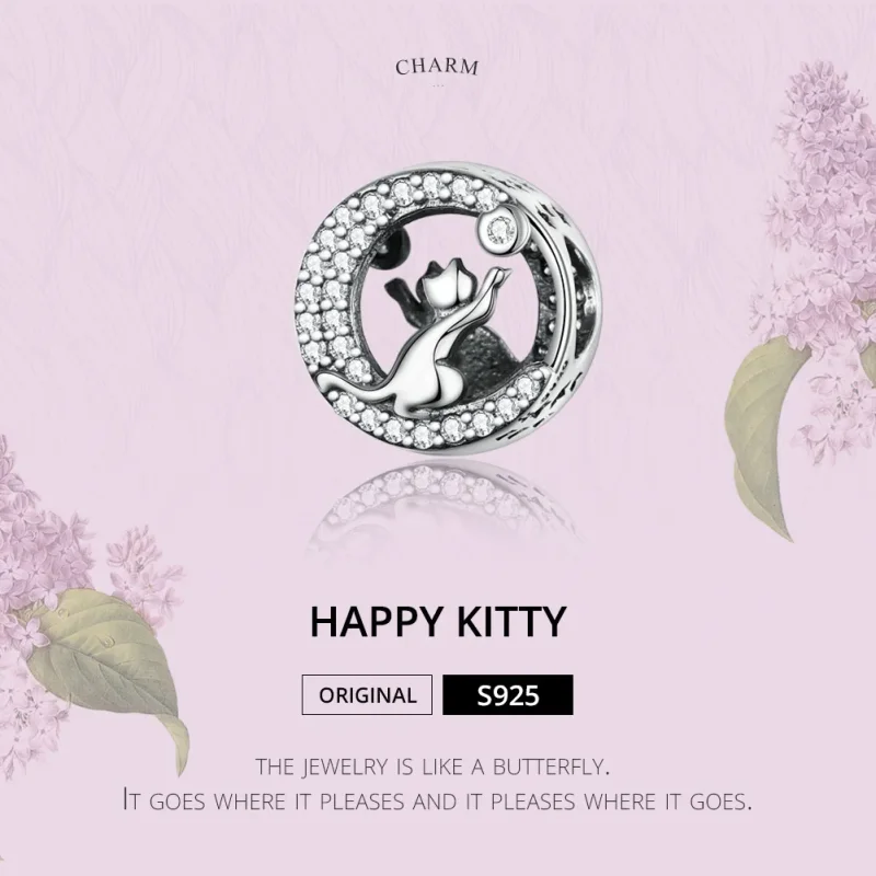 (image for) Silver Happy Kitten Charm - PANDORA Style - SCC1203 - View 2