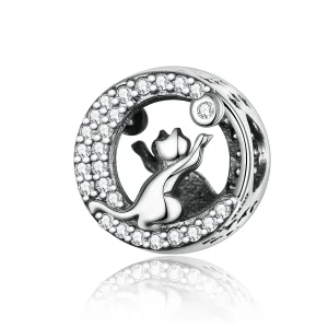 (image for) Silver Happy Kitten Charm - PANDORA Style - SCC1203